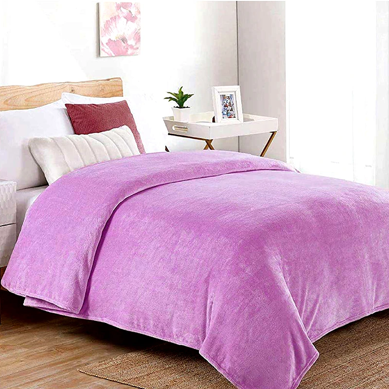 Dimcol Κουβέρτα Fleece Υπέρδιπλη 220X240 Dimcol Μονόχρωμη Lila (220x240)