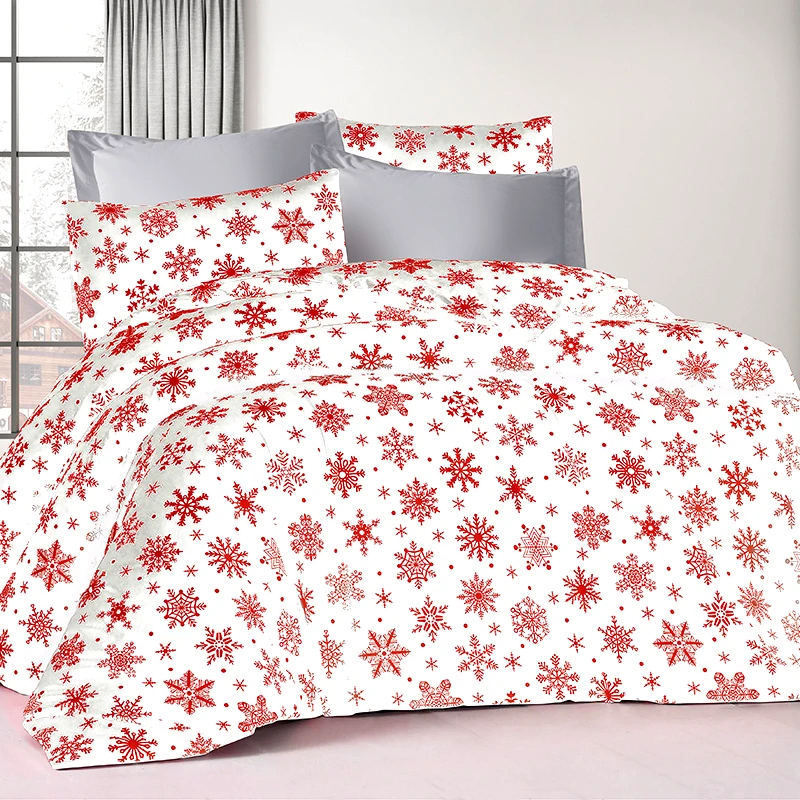 Dimcol Σεντόνια Υπέρδιπλα (Σετ) 220X240 Dimcol Snowflake 462 Χωρίς Λάστιχο (220x240)