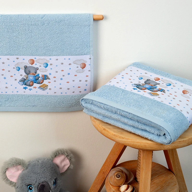 Dimcol Παιδικές Πετσέτες (Σετ 2 Τμχ) Dimcol Studying Bear 36