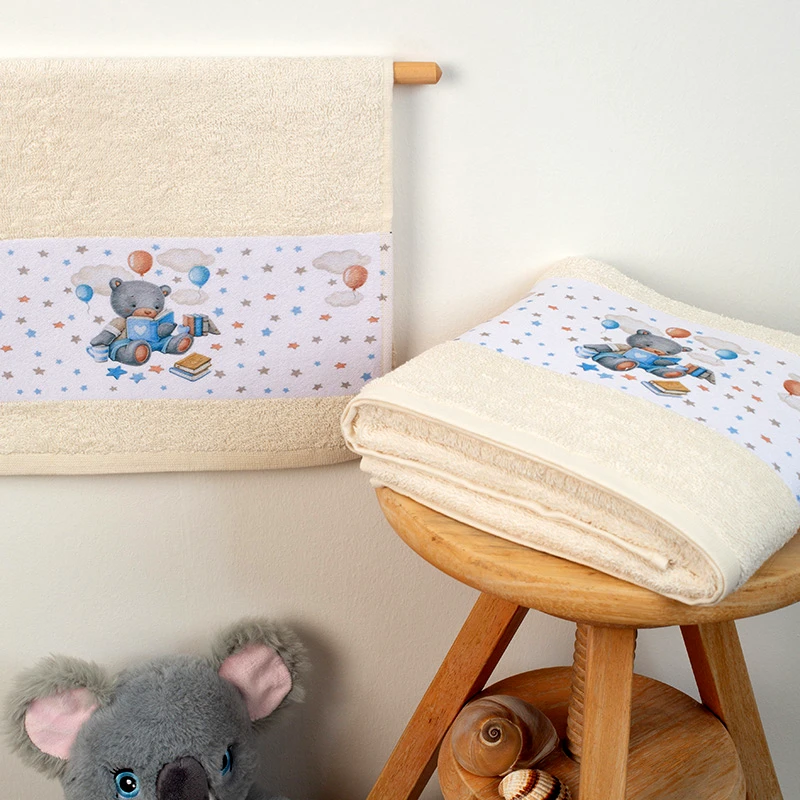 Dimcol Παιδικές Πετσέτες (Σετ 2 Τμχ) Dimcol Studying Bear 39