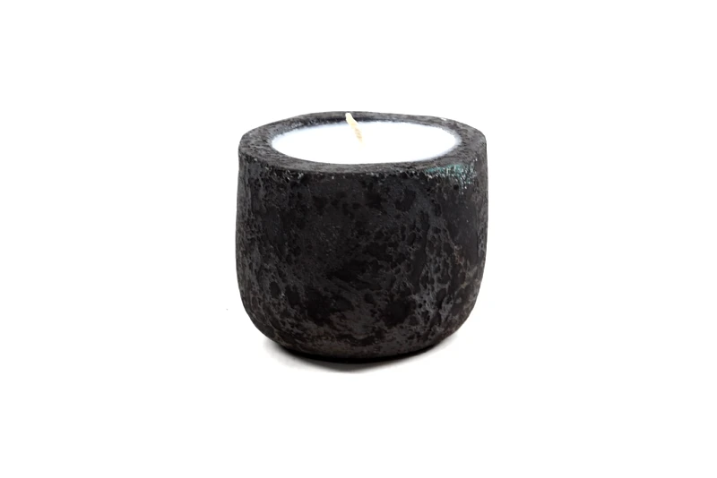 Soulworks Κεραμικό Κηροπήγιο Mingi Black Spot Gray Medium (13x13x12) Soulworks 0630028
