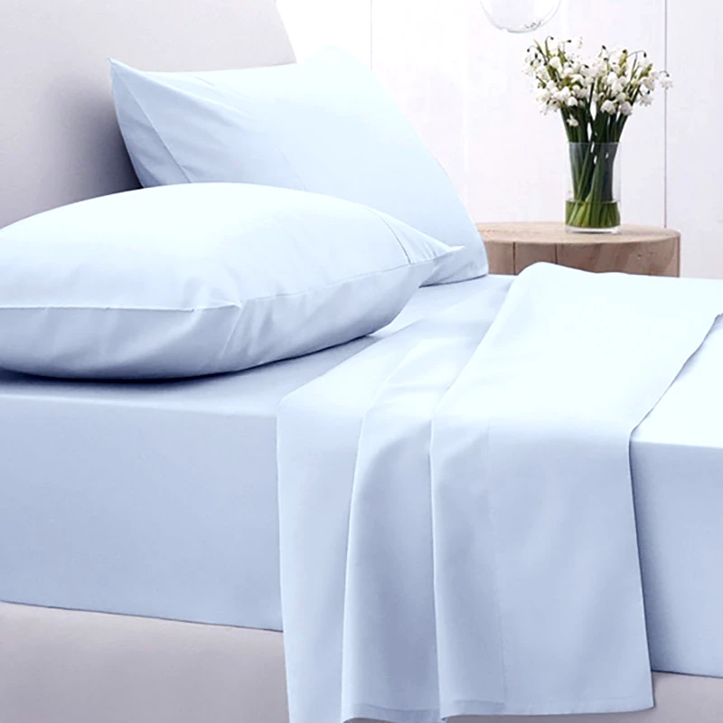 Sunshine Σεντόνια Διπλά (Σετ) 150X205+30 Sunshine Cotton Feelings 103 Light Blue Με Λάστιχο (150x205+30)