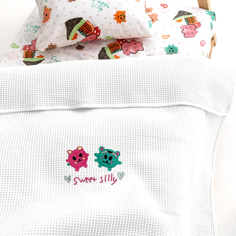 Palamaiki Κουβέρτα Πικέ Αγκαλιάς 80X110 Palamaiki Candy/2 White (80x110)