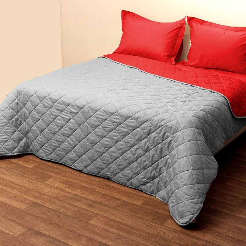 Viopros Κουβερλί Μονό 160X240 Viopros Microfiber Γκρι/Κόκκινο (160x240)