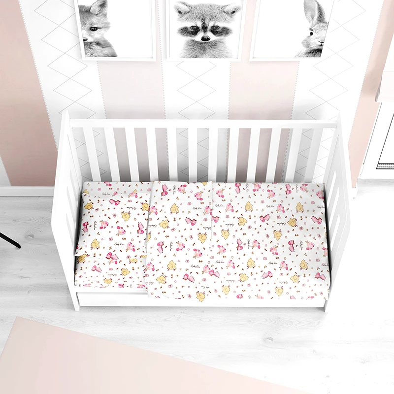 Dimcol Παπλωματοθήκη Μεμωνομένη Κούνιας 120X160 Dimcol Elephant 172 Pink (120x160)