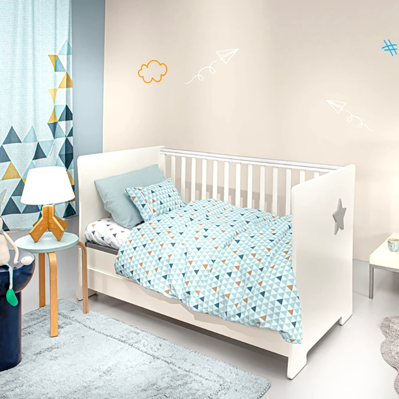 Guy Laroche Σεντόνια Κούνιας (Σετ) 115X170 Guy Laroche Bebe Two2Twenty Aqua Χωρίς Λάστιχο (115x170)