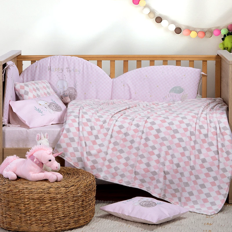Nef Nef Κουβέρτα Fleece Κούνιας 110X150 Nef Nef Sweet Rhombus Pink (110x150)