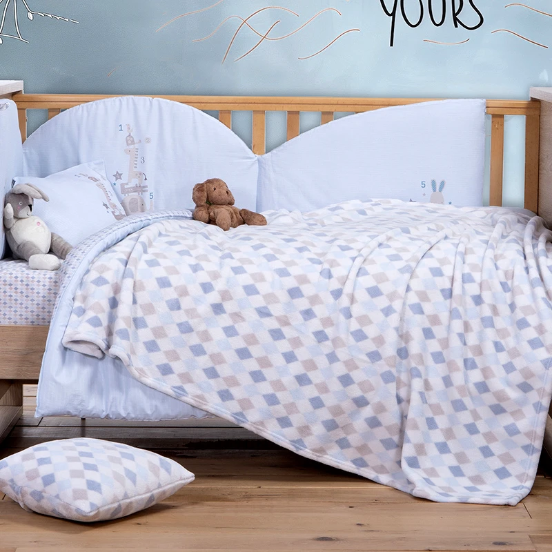 Nef Nef Κουβέρτα Fleece Κούνιας 110X150 Nef Nef Sweet Rhombus Blue (110x150)