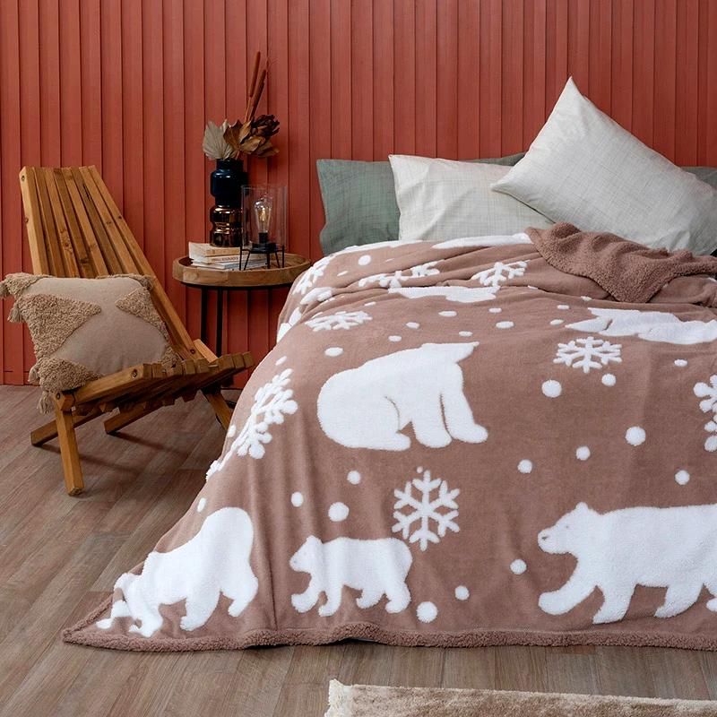 Palamaiki Κουβέρτα Fleece Υπέρδιπλη 220X240 Palamaiki Polo Rose (220x240)