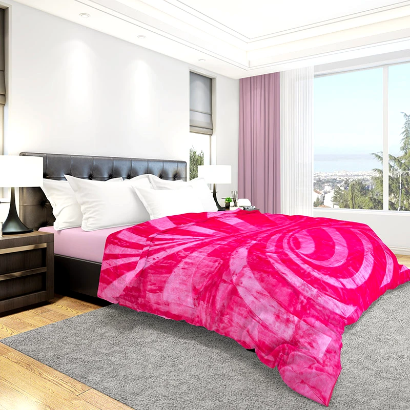 Dimcol Κουβέρτα Βελουτέ Μονή 160X220 Dimcol Φουξια (160x220)