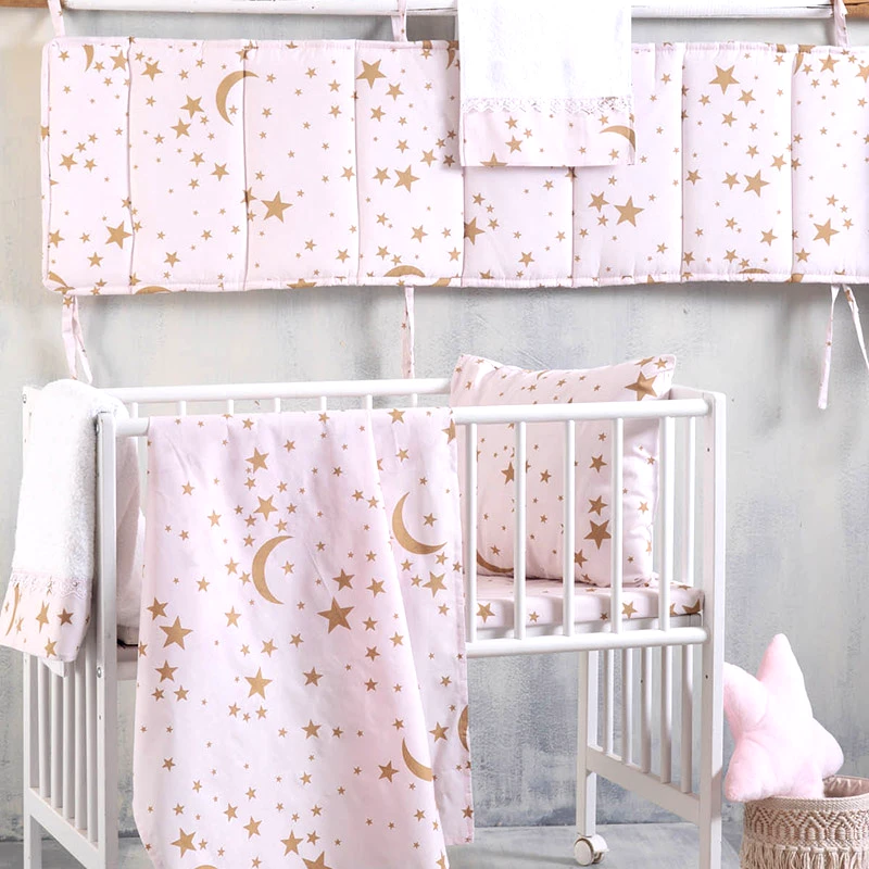 Rythmos Home Παπλωματοθήκη Κούνιας (Σετ) 110X160 Rythmos Moonlight Ροζ (110x160)