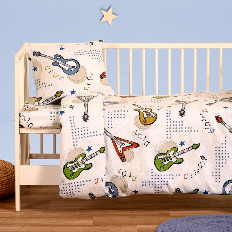 Melinen Παπλωματοθήκη Φανελένια Κούνιας 110X160 Melinen Winter Baby Music Ice (110x160)