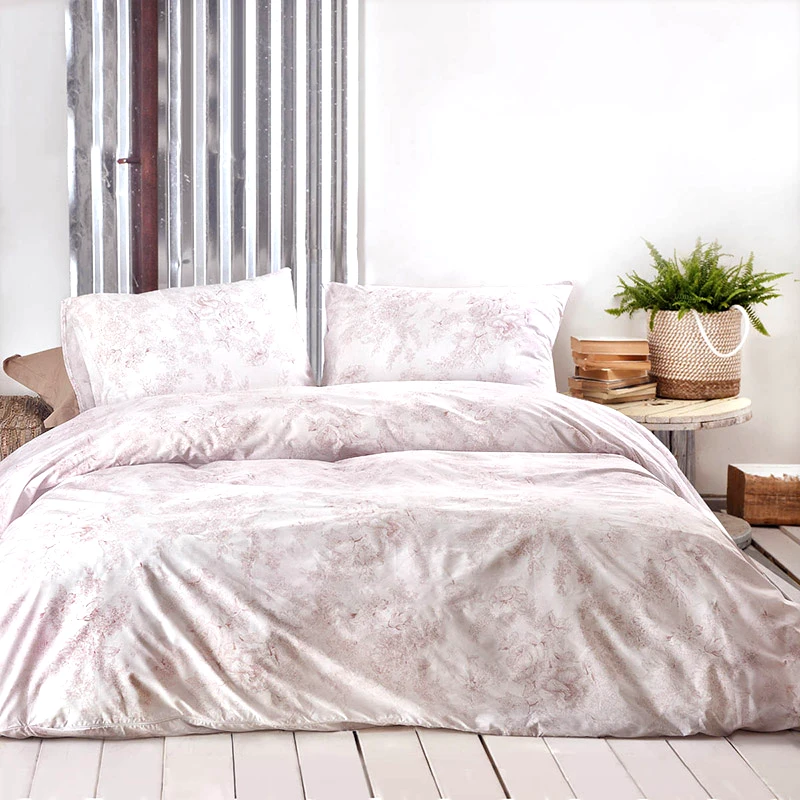 Rythmos Home Παπλωματοθήκη Μονή (Σετ) 160X240 Rythmos Lucette Ροζ (160x240)