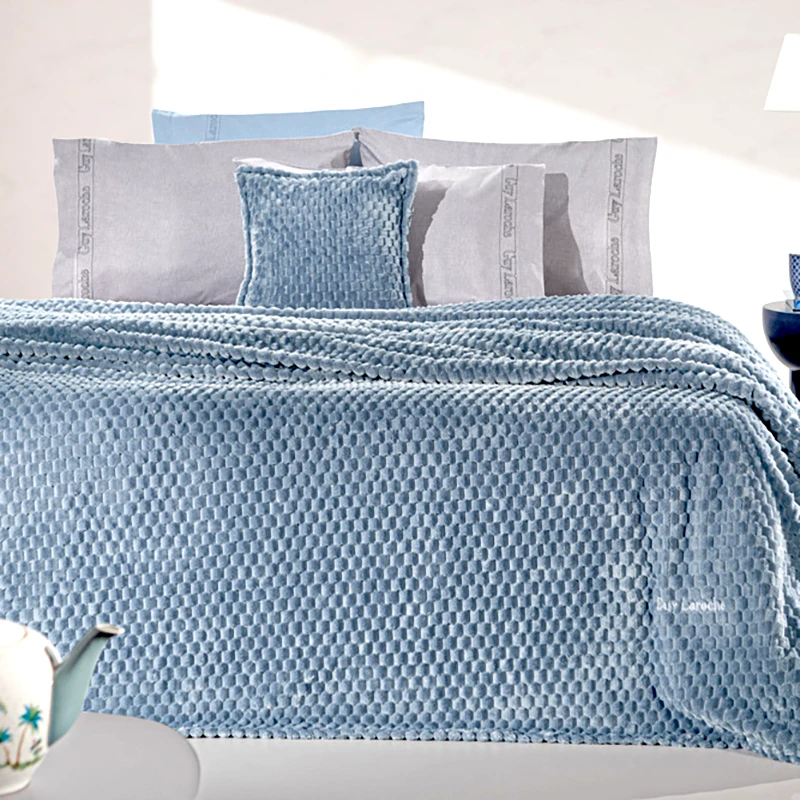 Guy Laroche Κουβέρτα Fleece Μονή (Σετ) 160X220 Guy Laroche Smoothie Blue (160x220)