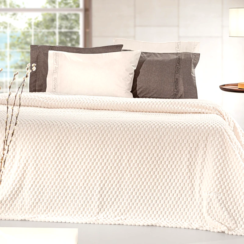 Guy Laroche Κουβέρτα Fleece Μονή (Σετ) 160X220 Guy Laroche Smoothie Ivory (160x220)