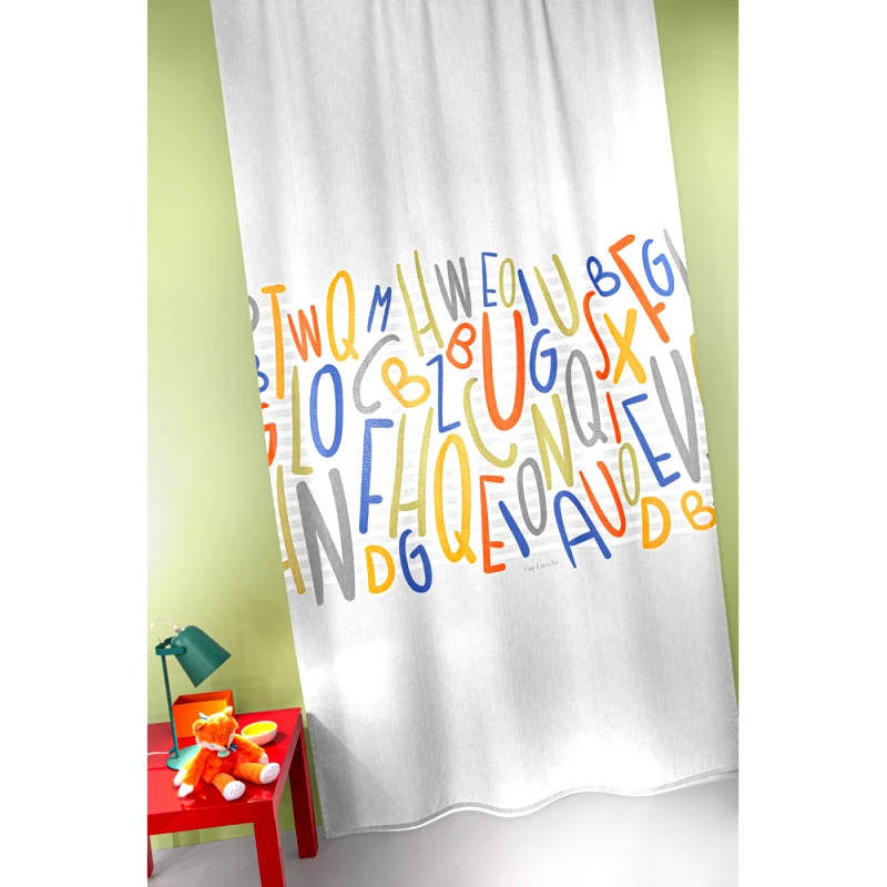 Guy Laroche Κουρτίνα Με Τρέσα 145X270 Guy Laroche Bebe Letters Multi (145x270)