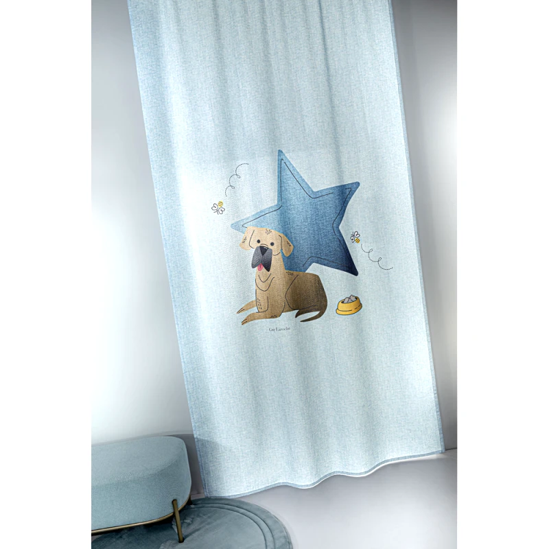 Guy Laroche Κουρτίνα Με Τρέσα 145X270 Guy Laroche Bebe Paw Ciel (145x270)
