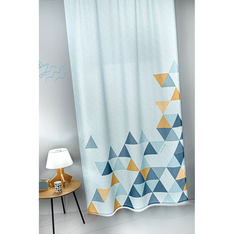 Guy Laroche Κουρτίνα Με Τρέσα 145X270 Guy Laroche Bebe Two2Twenty Aqua Grey (145x270)