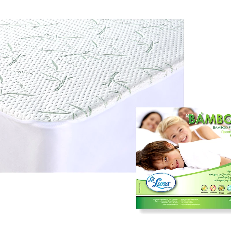 La Luna Επίστρωμα Bamboo Κούνιας 90X200+35 La Luna (No Waterproof) Λευκό (90x200+35)