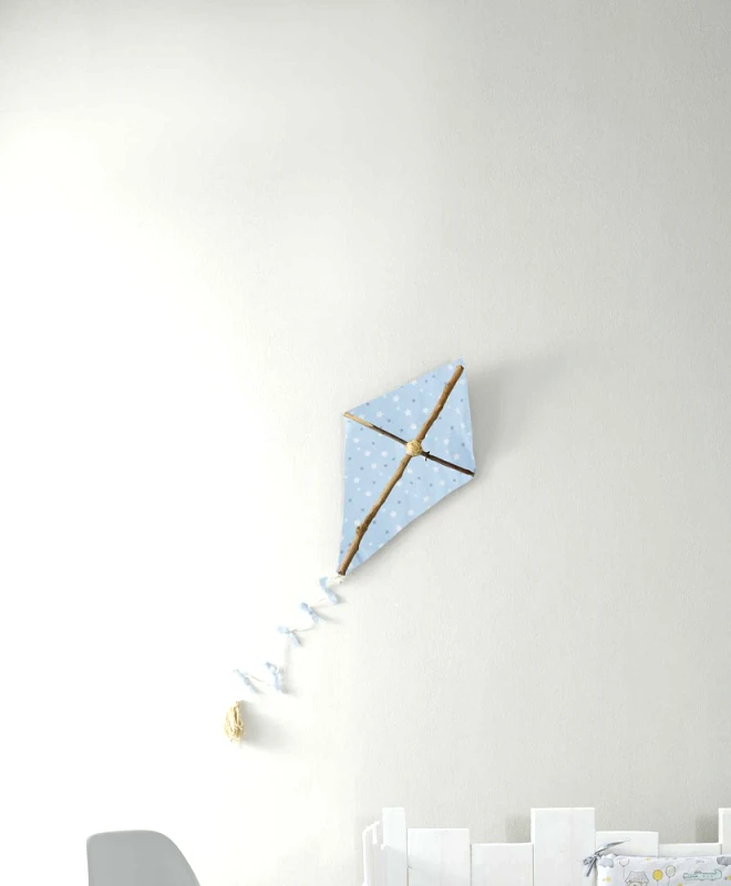 Nima Ξύλινος Χειροποίητος Διακοσμητικός Χαρταετός 65x40 Nima - Kaito Blue