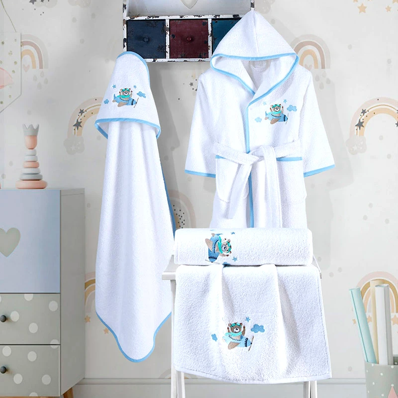 Anna Riska Βρεφικες Πετσέτες (Σετ 2 Τμχ) Anna Riska Tomas Λευκό