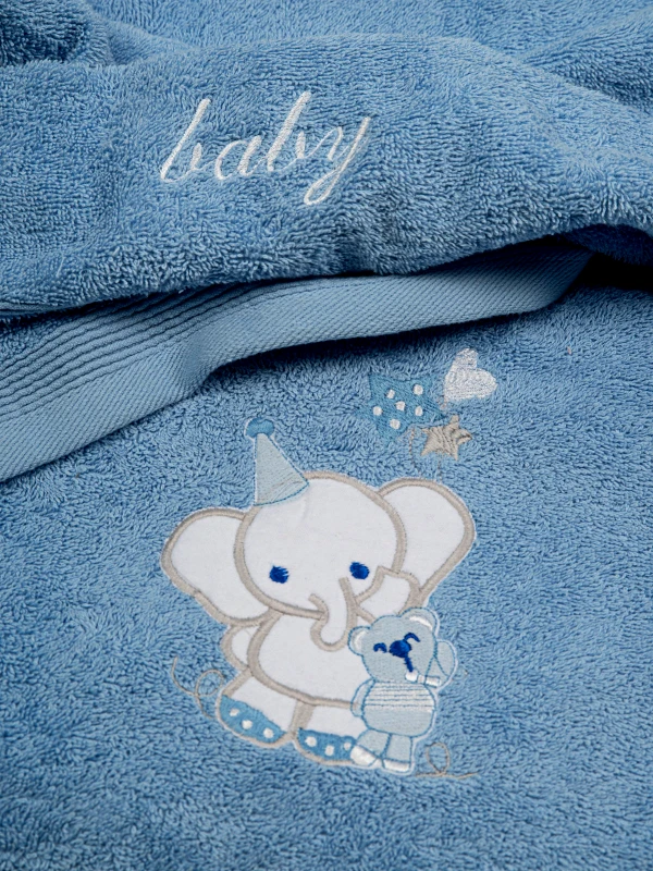 Sunshine Παιδικές Πετσέτες (Σετ 2 Τμχ) Sunshine Κεντητές Elephant 03 Blue/Blue