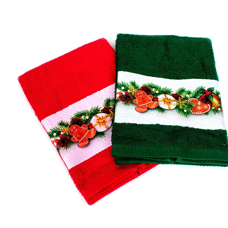 Dimcol Πετσέτες Χεριών (Σετ 2 Τμχ) 40X60 Dimcol Christmas Ornaments Κόκκινο-Πράσινο (40x60)
