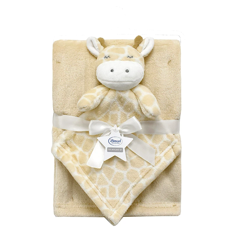 Dimcol Κουβέρτα Fleece Λίκνου 75X100 & Πανάκι 33x33 Dimcol Giraffe 5