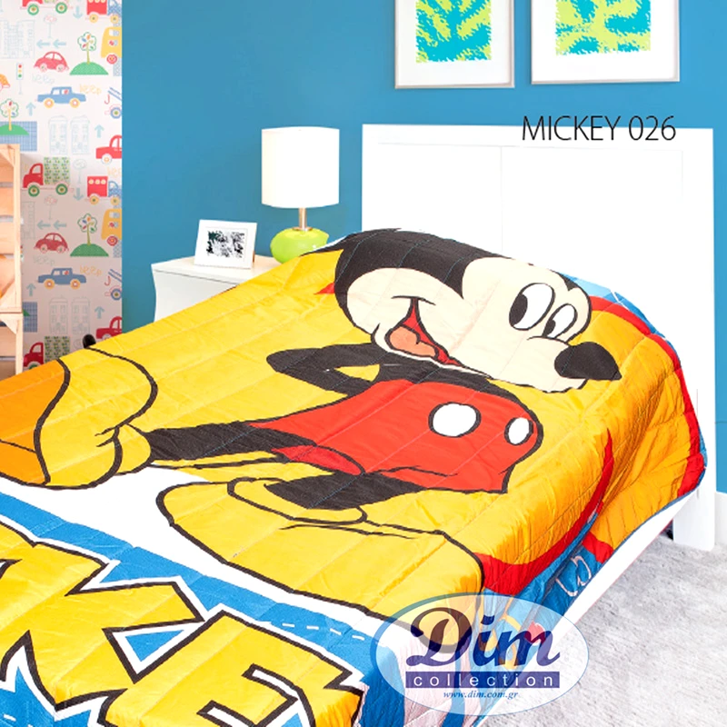 Dimcol Κουβερλί Μονό 160X250 Dimcol Disney Mickey 26 Μπλε (160x250)