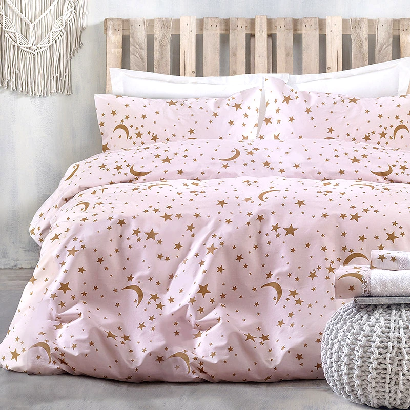 Rythmos Home Παπλωματοθήκη Υπέρδιπλη (Σετ) 220X250 Rythmos Moonlight Ροζ (220x250)