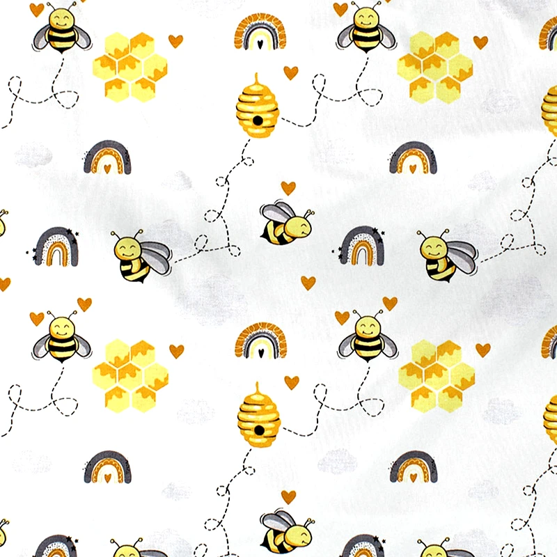 Dimcol Σεντόνι Μεμονωμένο Λίκνου 80X110 Dimcol Honey Bee 545 Χωρίς Λάστιχο (80x110)