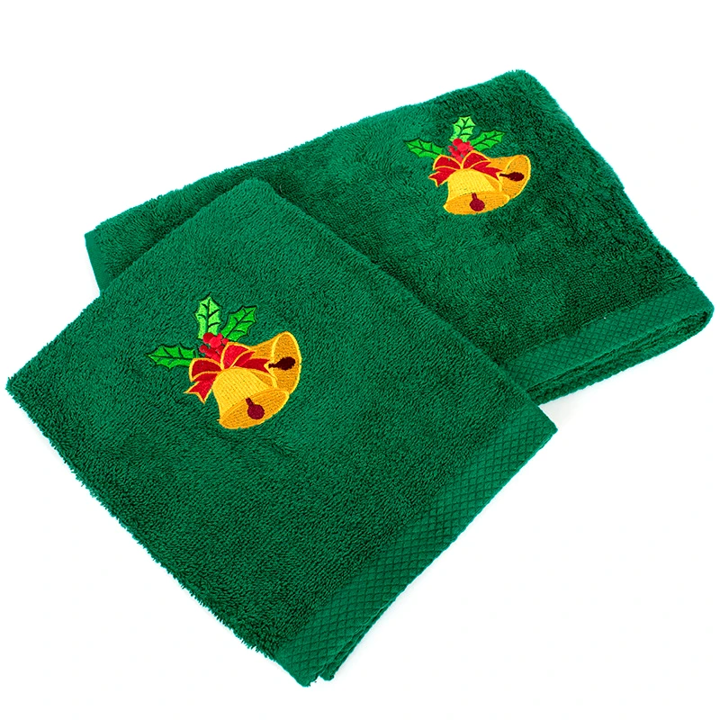 Dimcol Πετσέτες Μπάνιου (Σετ 2 Τμχ) Dimcol Bells Πράσινο