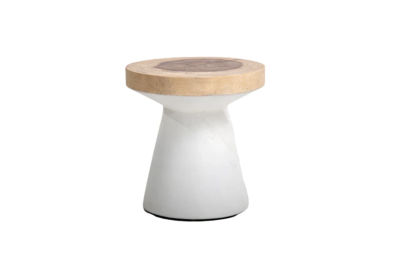 Soulworks Βοηθητικό Τραπέζι Lind White Natural (40x40x40) Soulworks 0900003