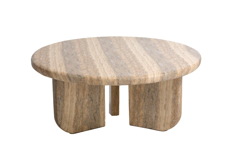 Soulworks Τραπέζι Καθιστικού Frey Travertine (91x91x38) Soulworks 0910011