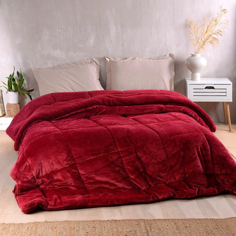 Rythmos Home Κουβερτοπάπλωμα Υπέρδιπλο 220X240 Rythmos Tilty Μπορντο (220x240)