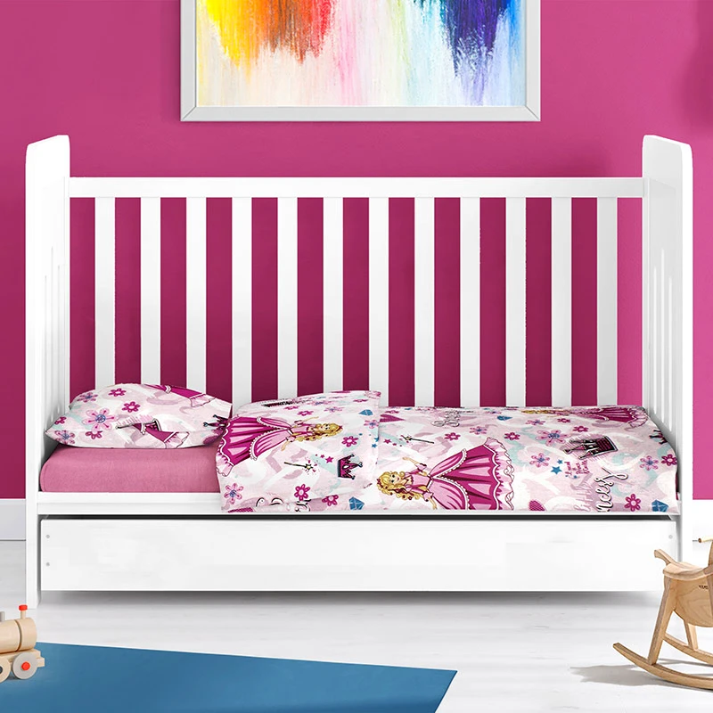 Dimcol Παπλωματοθήκη Μεμονωμένη Κούνιας 120X160 Dimcol Princess 390 (120x160)