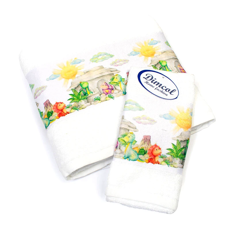 Dimcol Βρεφικές Πετσέτες (Σετ 2 Τμχ) Dimcol Dinosaurs 311