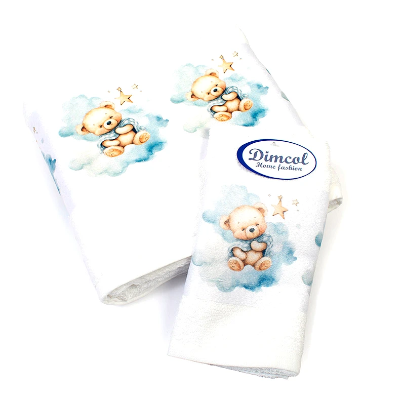 Dimcol Βρεφικές Πετσέτες (Σετ 2 Τμχ) Dimcol Cute Bear 302