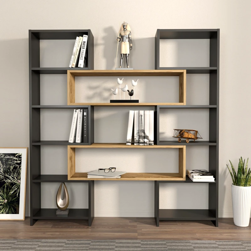 Αίθριο Βιβλιοθήκη Poyraz - Black 875Zna4626 (163,5x150x22)