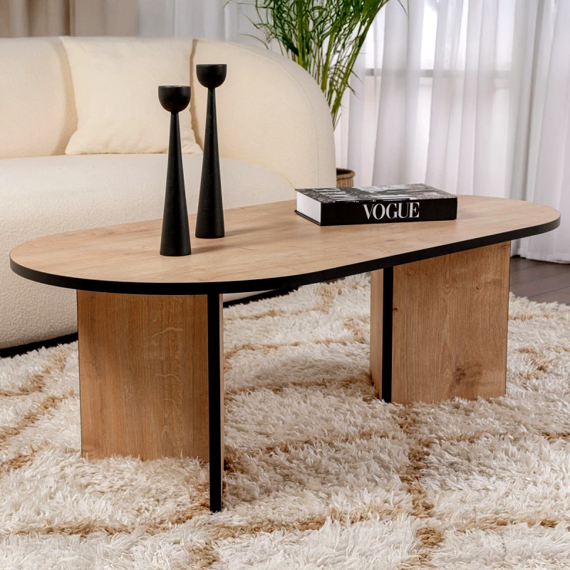 Αίθριο Τραπέζι Σαλονιού Sable - Sapphire Oak, Black 909Nrd1113 (119x40x60)