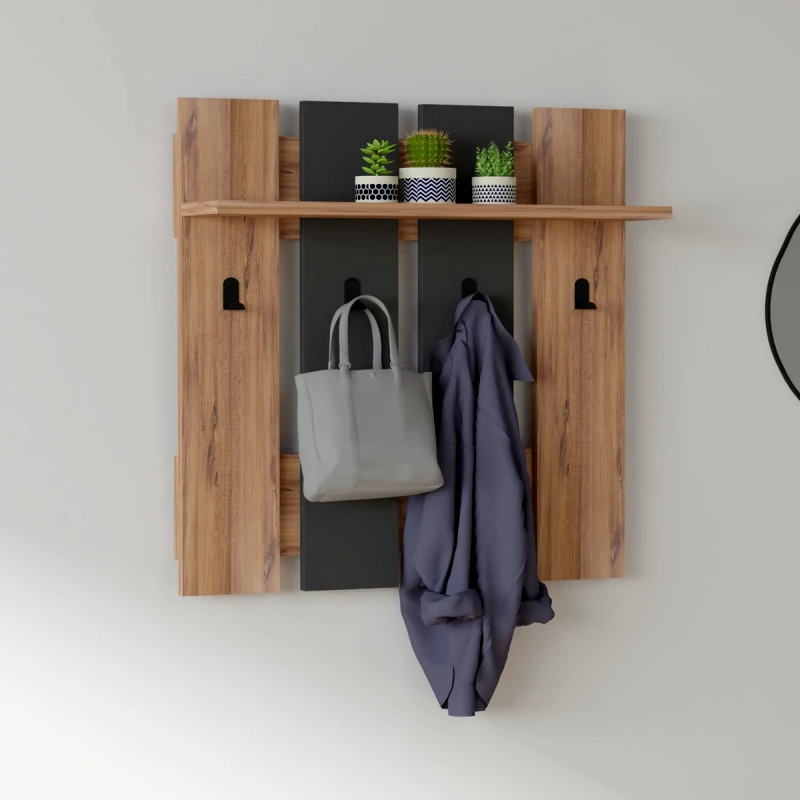 Αίθριο Γάντζος Τοίχου Mita - Walnut, Anhtacite 835Puq4001 (70x70x18)