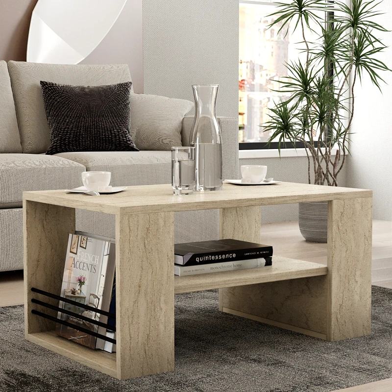 Αίθριο Τραπέζι Σαλονιού Iris - Travertine 495Sse2113 (80x40x50)