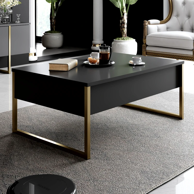 Αίθριο Τραπέζι Σαλονιού Luxe - Anthracite, Gold 618Bly1121 (90x40x60)