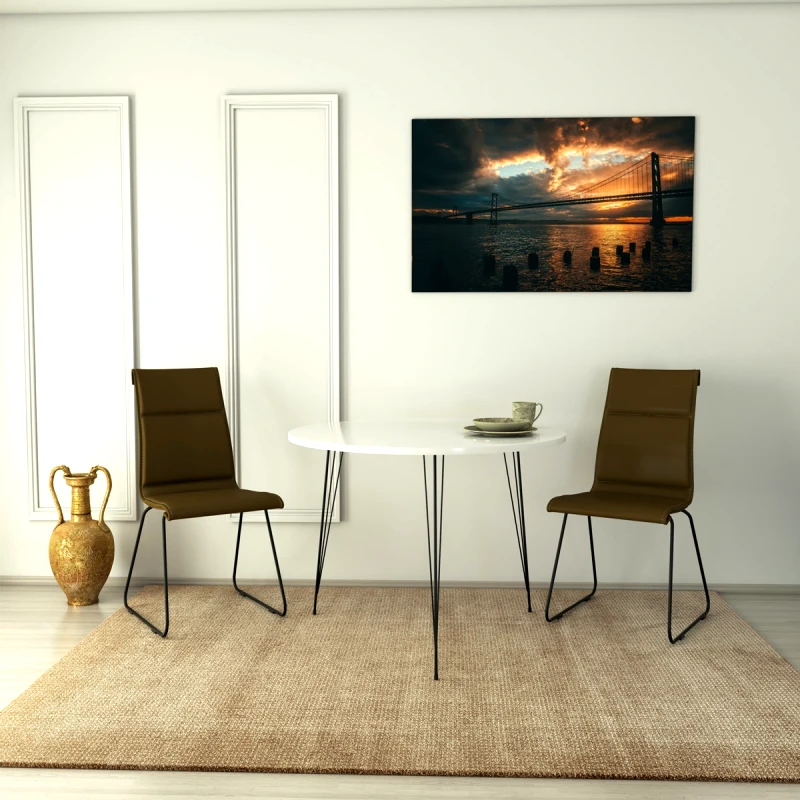 Αίθριο Τραπέζι Sandalf - Shiny White 801Cmy2930 (90x75x90)