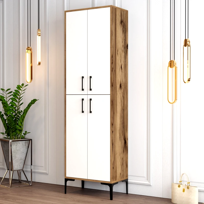 Αίθριο Παπουτσοθήκη Berlin A - Walnut, White 845Hct4102 (60x200x35)