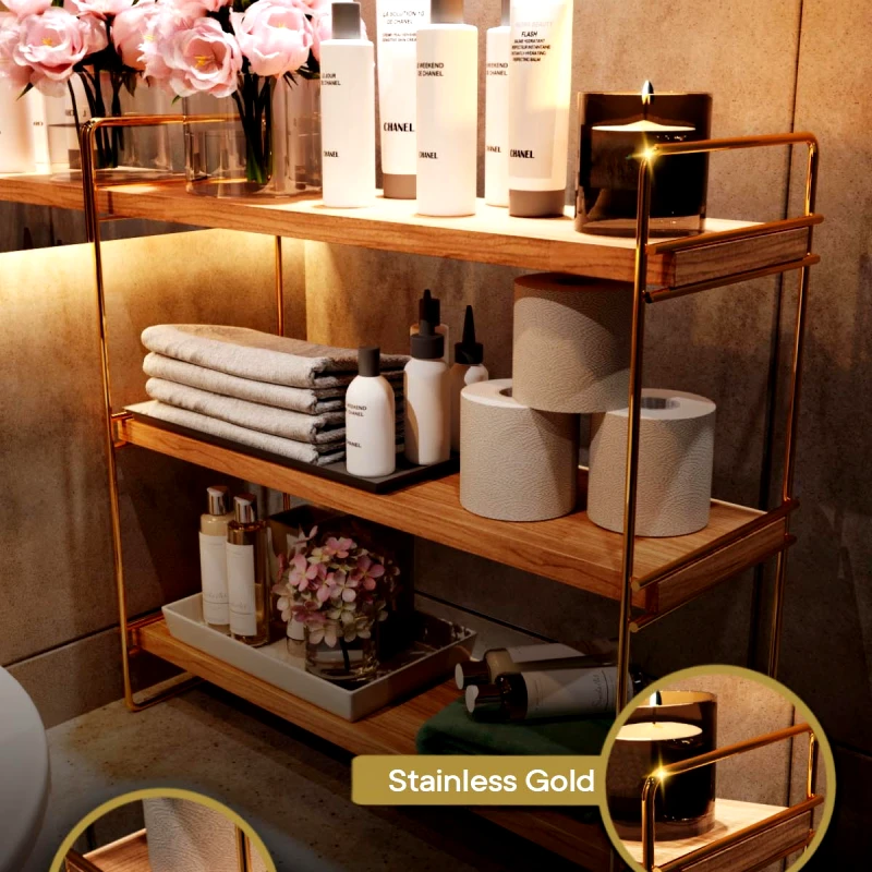 Αίθριο Ράφι Τοίχου Masa ustu 3 Katlı Organizer, Servis Rafı 498Hft1108 (40x16x40)