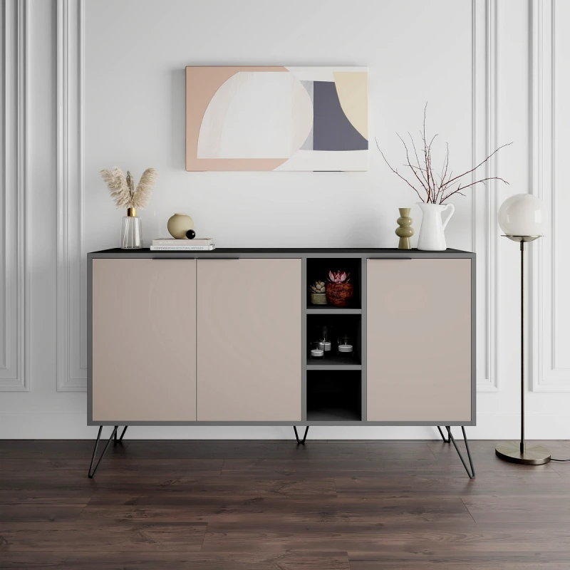 Αίθριο Κονσόλα Clara Console - Anthracite, Light Mocha 855Dte4211 (142x83x35,6)