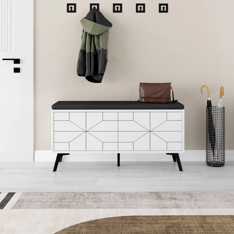 Αίθριο Παπουτσοθήκη Dune Bench - White 855Dte5123 (107x55x35)