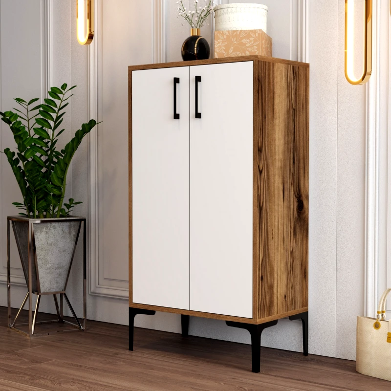 Αίθριο Παπουτσοθήκη Prag - Walnut, White 845Hct4108 (60x111x35)