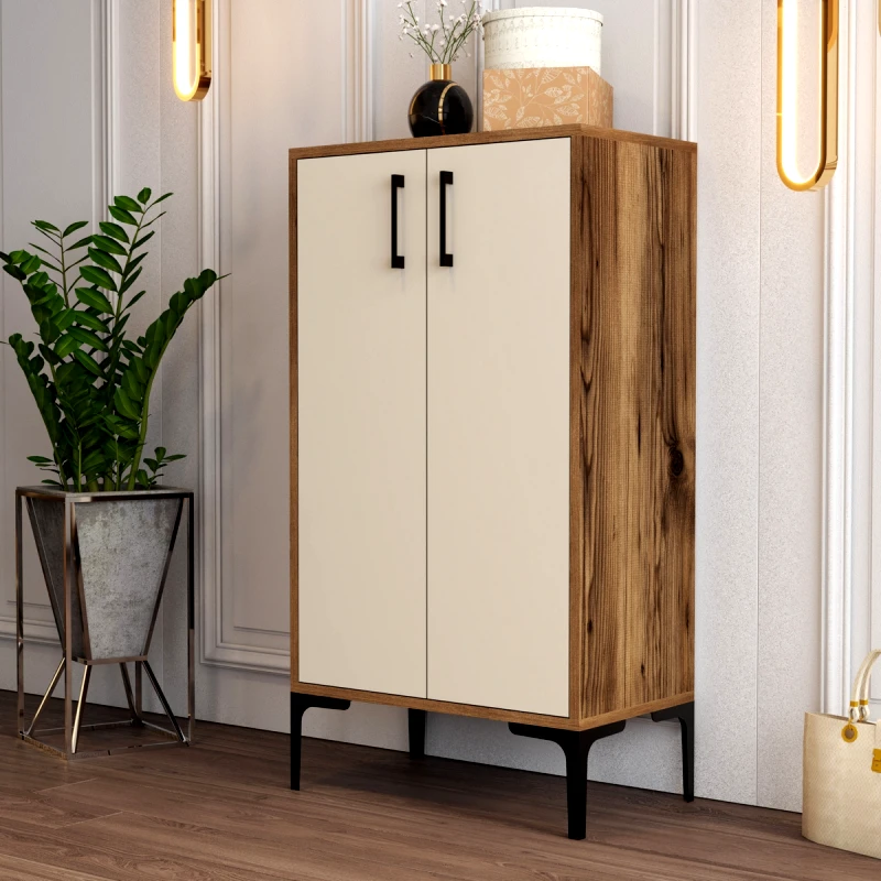 Αίθριο Παπουτσοθήκη Prag - Walnut, Cream 845Hct4110 (60x111x35)